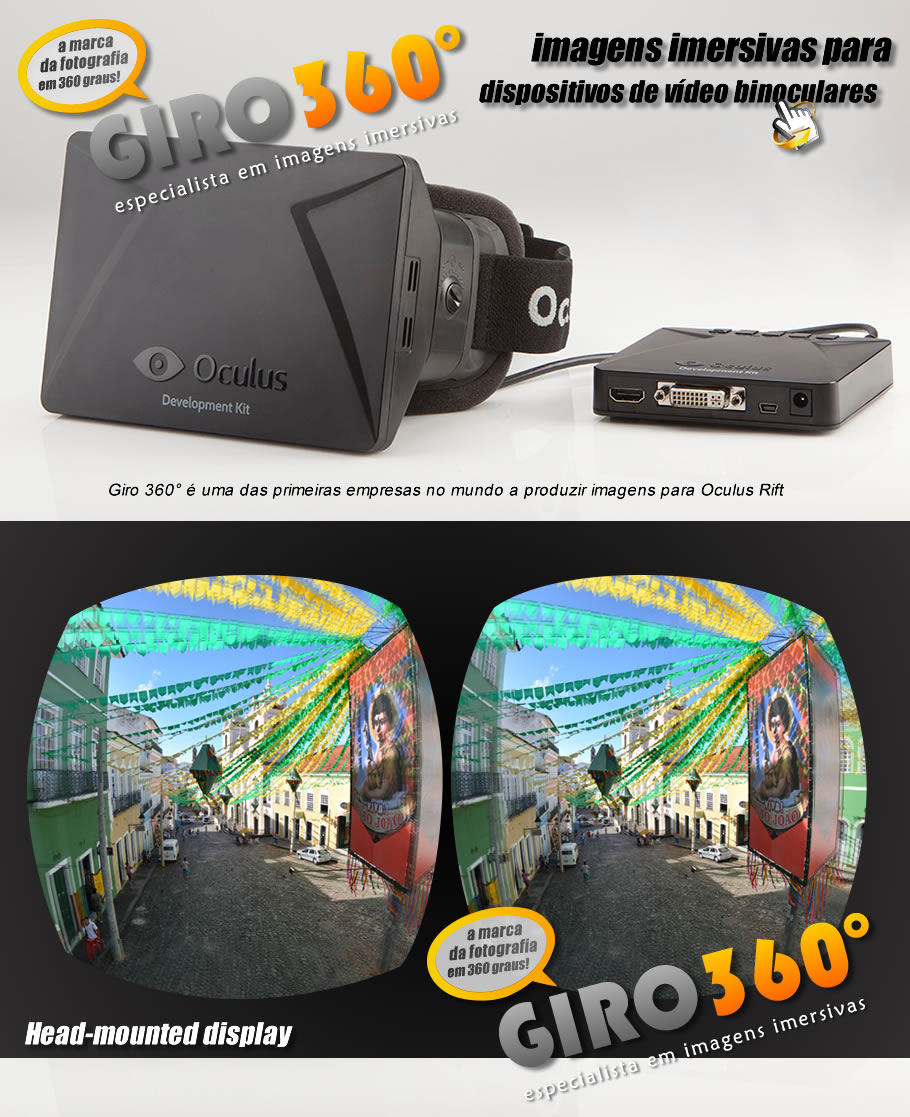 Imagens imersivas para culos de realidade virtual
